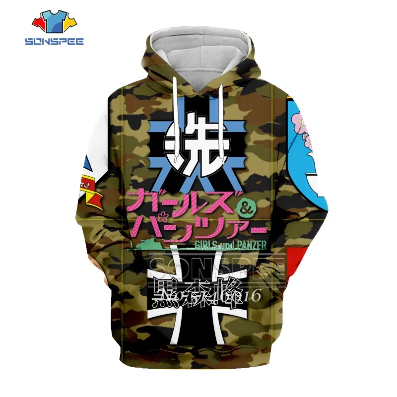 SONSPEE GIRLS und PANZER, 3D принт, аниме, майка, Harajuku, Мужской пуловер, толстовка, унисекс, повседневная, модная, уличная, толстовка, t638 - Цвет: 07