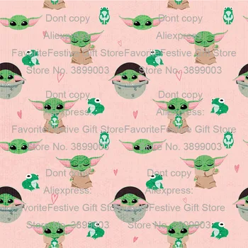 

Baby Yoda Star Wars The Mandalorian Cartoon frog patchwork kids cloth blanket sewing handmade diy fabric polyster cotton tissues