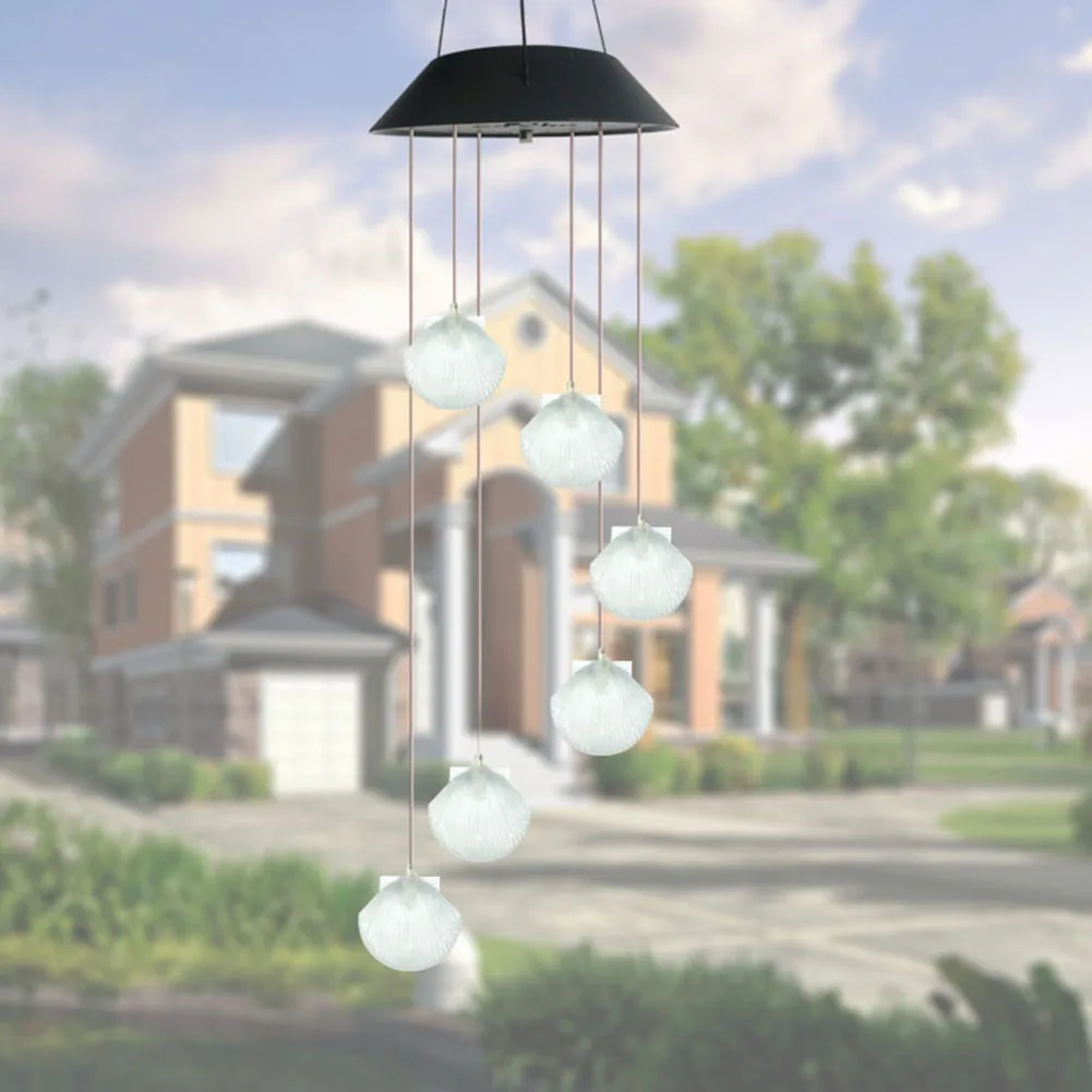 Оболочка Дизайн светодиодный солнечный колокольчик огни изменение цвета
