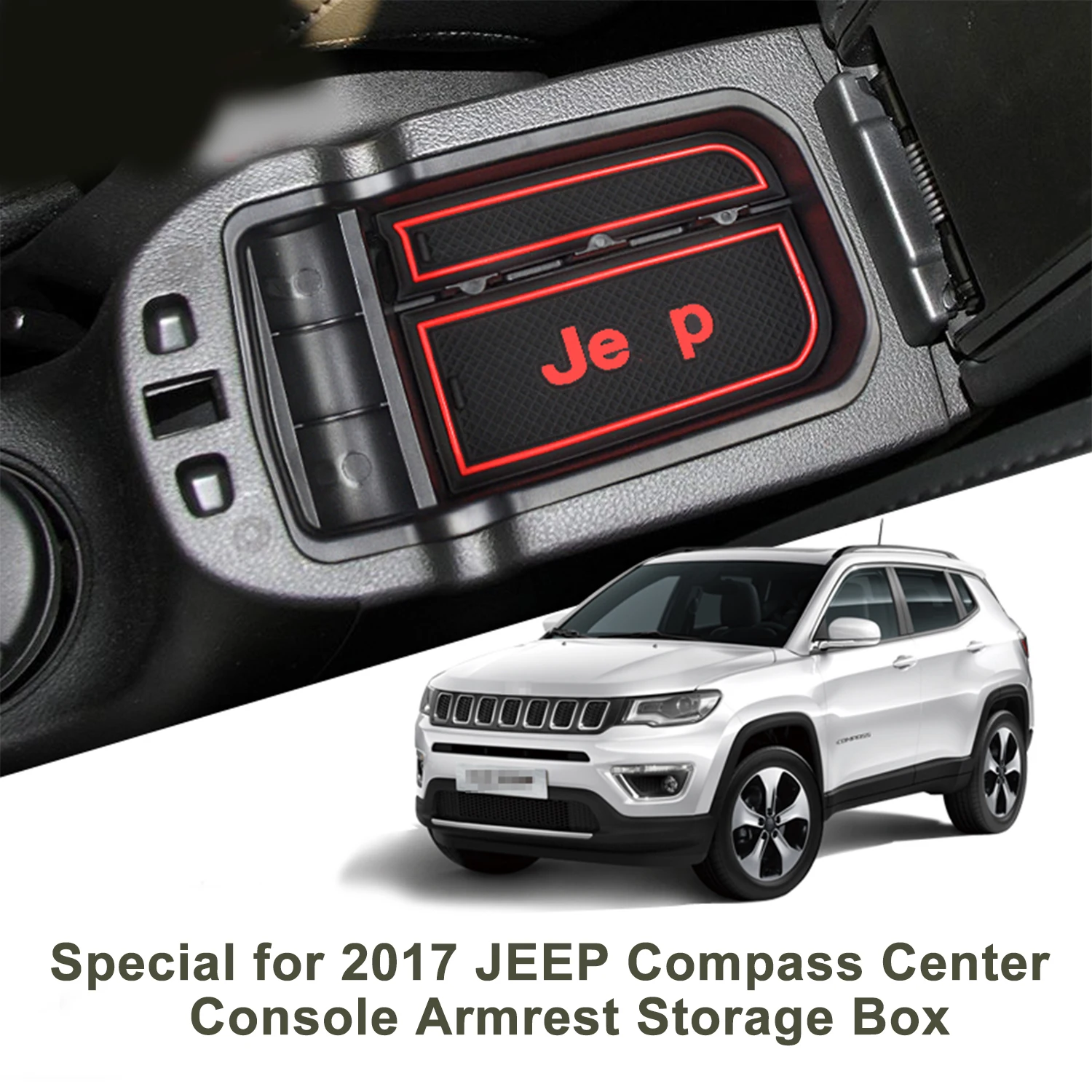 LFOTPP для Jeep Compass Автомобильная центральная консоль подлокотник коробка для хранения авто внутренняя отделка Аксессуары для хранения