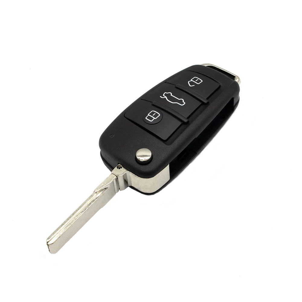 Car Key KEYYOU Складной флип 3 кнопки дистанционного ключа автомобиля оболочка Крышка Fob для Audi Q7 A3 A4 A6 A6L A8 TT Uncut Blade Fob чехол Замена - Количество кнопок: Car Key