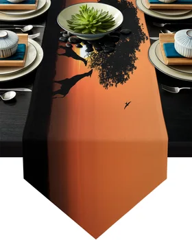 

Giraffe Sunset Sky Table Runner Home Kitchen Decorative Table Runner for Wedding Party Cake Floral Tablecloth