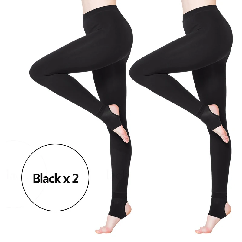 71008YBlack2pcs BONAS, 2 шт., женские теплые леггинсы большого размера, для фитнеса, мягкие, черного цвета, леггинсы, женские, бархатные леггинсы, эластичные, теплые, зимние леггинсы - Цвет: 71008YBlack2pcs