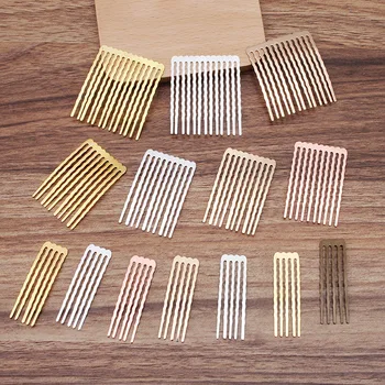 

10pcs 5/10/13 Teeth Hair Comb Wedding Hair Accessories for Jewelry Making Metal Hairpin Gold Color Bridal Hair Comb Craft DIY