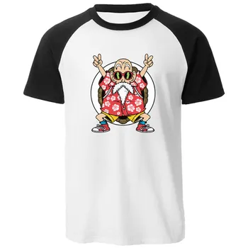 

raglan Dragon Ball Master Roshi t-shirts Men 2020 New crew neck t-shirt 100% cotton short sleeve Cartoon nan top Fashion clothes