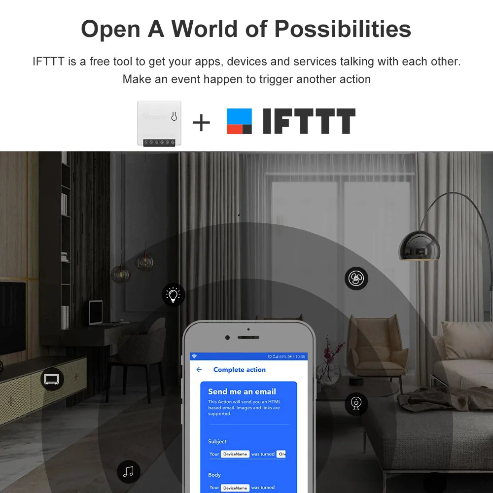 Sonoff мини Wifi умный переключатель дистанционное управление таймер расписание голосовое включение статус DIY Режим двухсторонний Wifi умный переключатель умный дом