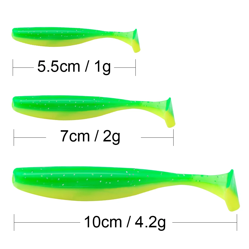 QXO 10pcs/Lot Soft Lures Silicone Bait 7cm 2g Goods For Fishing Sea Fishing Pva Swimbait Wobblers Artificial Tackle