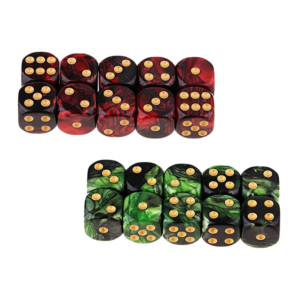 20 штук D6 кости 6 кубика для Подземелья и Драконы DND TRPG MTG игровые автоматы