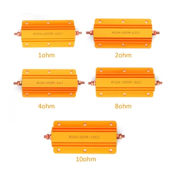

RX24 200W 1ohm / 2ohm / 4ohm / 8ohm / 10ohm Aluminum Shell Resistance Metal Wirewound Wire Wound Winding Resistor Dummy Road
