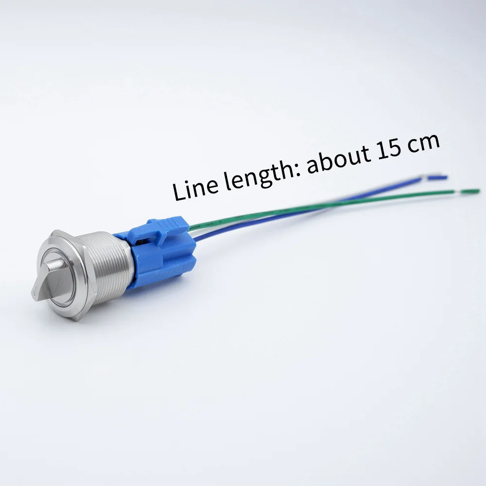 Rotating Button, 2 Posição Switch Button, 12V, 2NO, 2NC, 3 Posição, 22mm