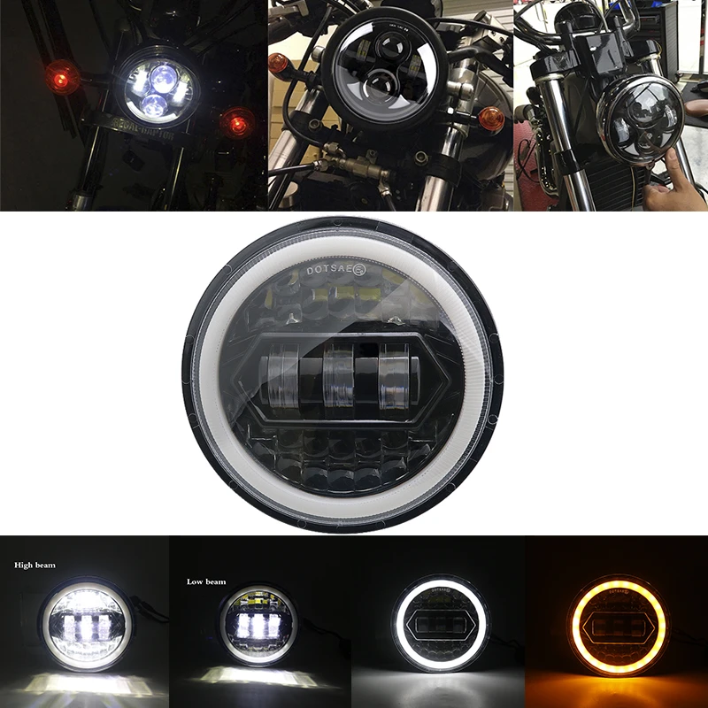 Headlight 5.75 "HarleySportsterオートバイ用のLEDヘッドライトマウントハウジングバケットブラケット 5.75