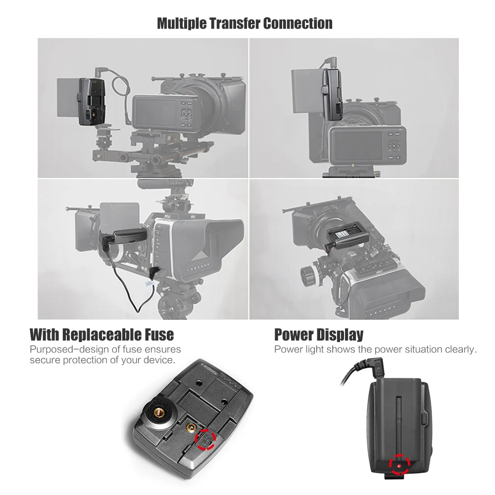Andoer батарея адаптер пластина база для BMPC BMCC BMPCC для sony NP-F970 F750 F550 батарея dapter пластина база с кабели постоянного тока