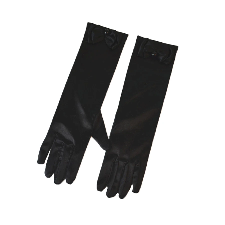 only gloves Черное длинное платье-пачка дьявола костюм на Хеллоуин темно-ангельское платье из фатина для девочек Детские Вечерние платья с v-образным вырезом на карнавал - Цвет: only gloves