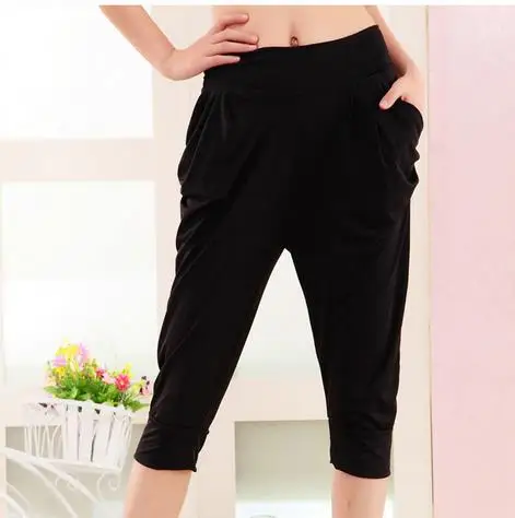 Pantalones Mujer, Капри, штаны для работы с высокой талией, женские штаны для фитнеса, Pantalon pantalon, большие женские штаны-шаровары, осень-лето, D941 - Цвет: Черный