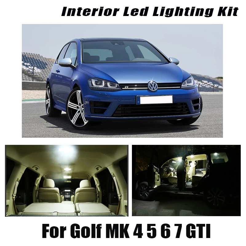 Для Volkswagen VW Golf 4 5 6 7 MK4 MK5 MK6 MK7 GTI GT Автомобильная светодиодсветодиодный внутренняя карта купольный светильник