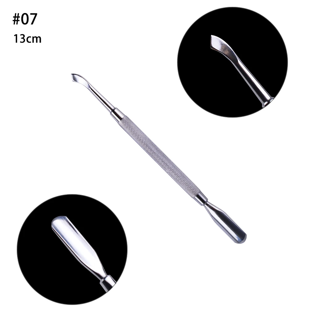 Cuticle Pusher Stainless Steel Nail Stick Cuticle Remover Gel Polish Professional Manicure Nail Cleaning Pedicure Tools FB01-09