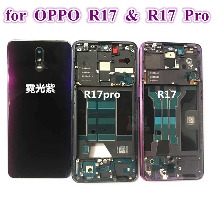 

1Pcs Middle Frame Replacement for OPPO R17 r17 Pro LCD Holder Front Middle Frame Housing Gradient Blue Red Purple Repair Parts