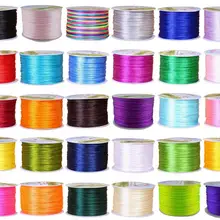 70M/Spool Assorted Color 1mm Nylon Macrame Chinese Knotting Rattail Braided Satin Cord Thread String for Beading Jewelry Making