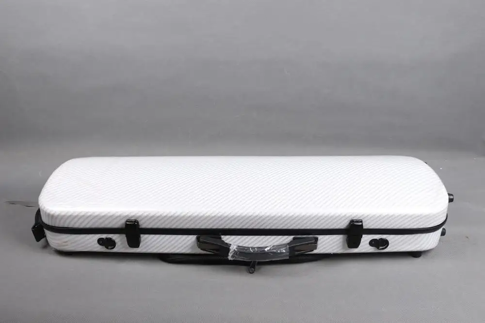 Yinfente White Rectangle Violin Hard Case 4/4 Carbon Composite light&strong