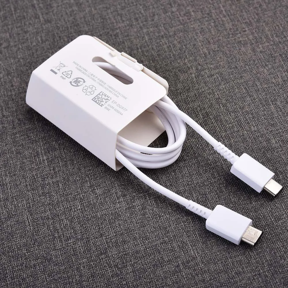 White Samsung Galaxy Note 10 Pro type C кабель USB3.0 25 Вт PD usb type-C To type-C кабель для быстрой зарядки для Note10 100 см - Цвет: White
