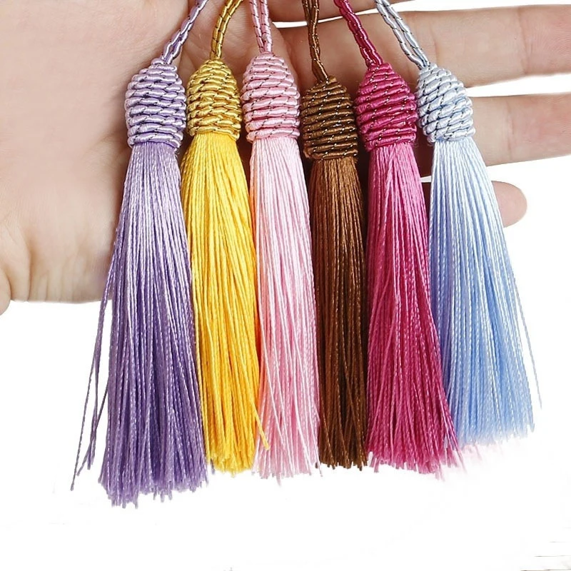 10PCS Screw Ball Tassel For Crafts Polyester Silk Tassel Fringe Crafts Jewelry DIY Sewing Clothing Pendant Decor Accessories,tassel fringe,tassel decoration,tassel accessories,tassel trim,mini tassels