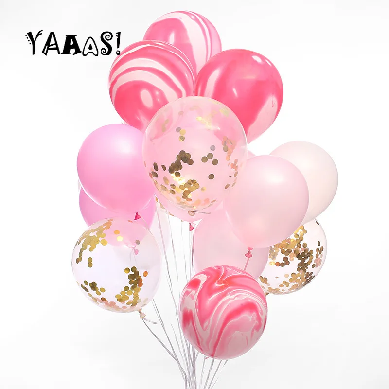 

20pcs 12inch Confetti Balloon with Agate Balloons Metal Latex Balloon Birthday Party Wedding Decoration Graduation Party Decor