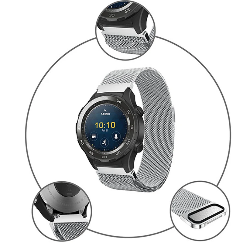 BAPICK 20/22 мм магнитный браслет для Xiaomi Amazfit Bip ремешок Gts нержавеющая ремешок для наручных часов для Amazfit темп Stratos Gtr 47 мм ремешок