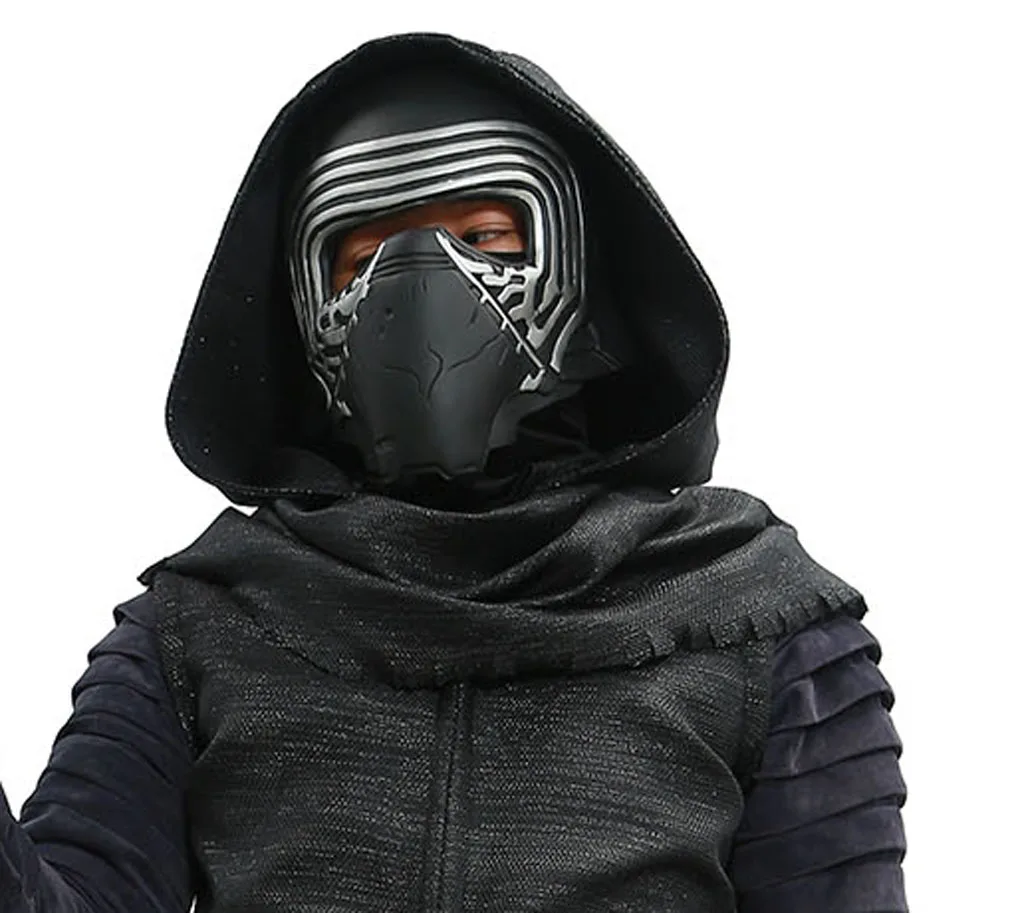 Kylo Ren костюм Звездные войны VII Пробуждение силы Косплей злодей Делюкс взрослых Хэллоуин костюм и маска ЧЕРНЫЙ распродажа скидка 45