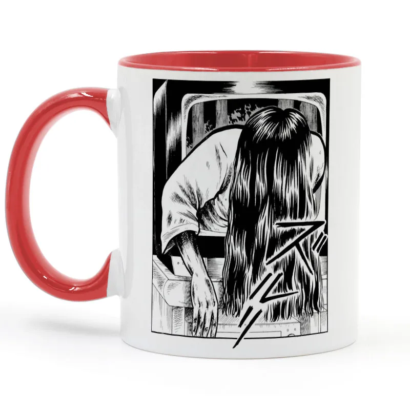 SADAKO Аниме Манга кофе кружка, керамическая чашка цвет ручки цвет внутри Подарки 11 унций