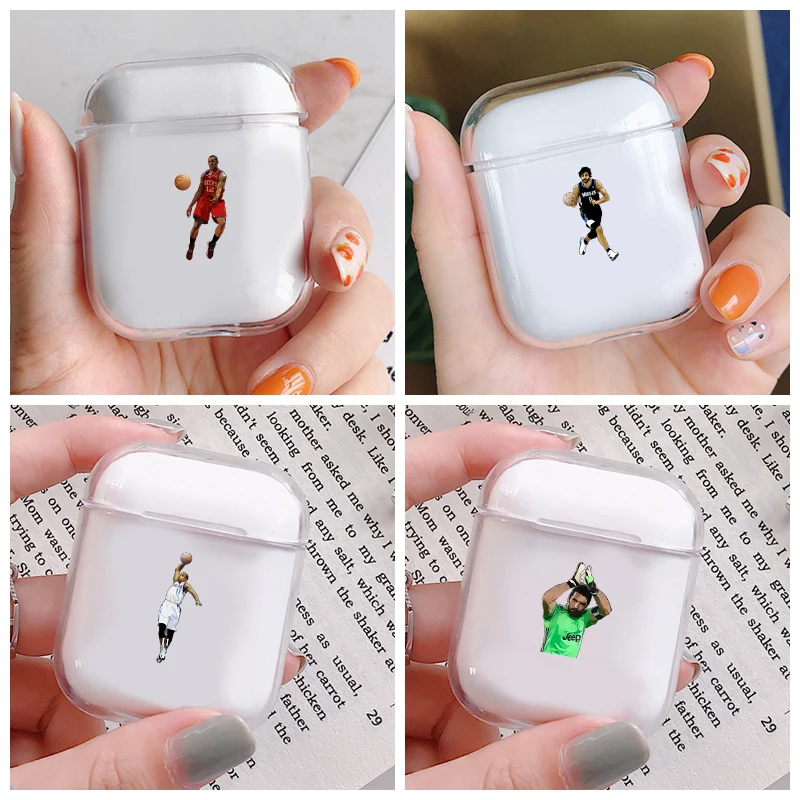 

Famous Basketball Athlete Headphone Case For Apple airpods Case NBA Player Bluetooth Pop Air Pods Case Transparent Hard Cover