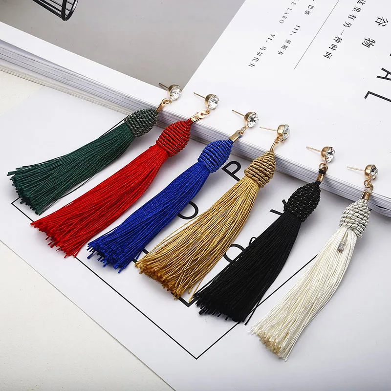 Vintage Creative Exaggerated Long Earring Multi-Layer Gold Wire Braided Hot Tassel Simple Temperament Earrings Boho | Украшения и