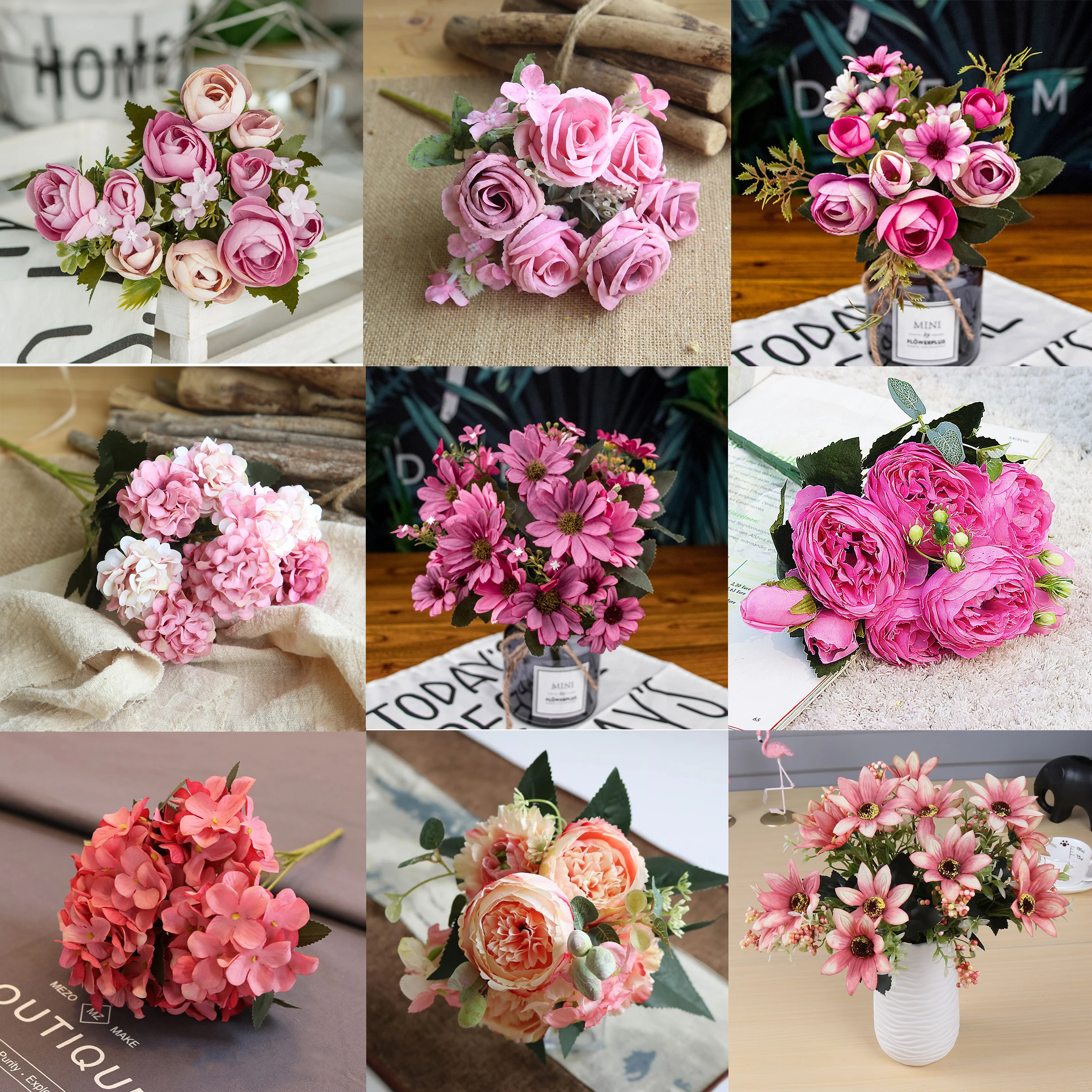 

Красная роза Искусственные цветы пиона чайной розы Осень шелковые искусственные цветы набор «сделай сам» для гостиной домашний сад свадебные украшения