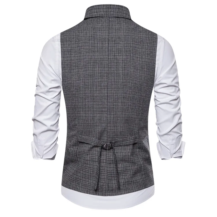 9735 Демисезонный новая Корейская версия Slim-Fit костюм воротник Повседневное кардиган Для Мужчин's однобортный костюм с жилетом