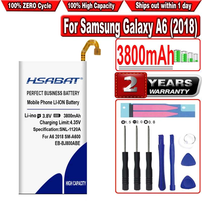 HSABAT 3800mAh EB-BJ800ABE аккумулятор для Samsung Galaxy A6 (2018) SM-A600 A600F J6 J600F J800 | Мобильные телефоны