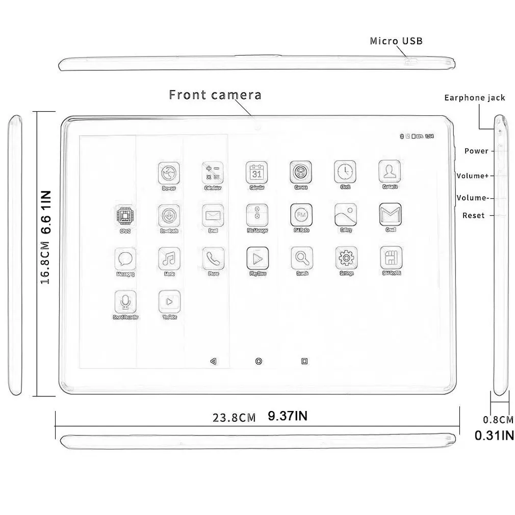 10-дюймовая шпилька для Обучающий планшет Quad-Core 3g Dual-карты для мобильного телефона с двойным Камера Gps навигации Поддержка мульти-Язык