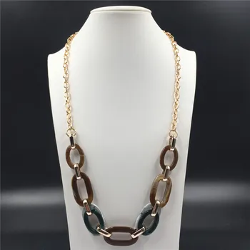 

Round Plastic Linked Jewelry Long necklace colors new 2019 Fashion Quality Acrylic jewelry For Women Casual Wearing