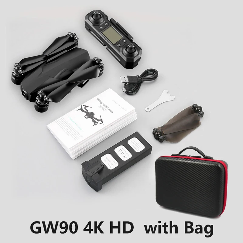 4K HD with Bag Селфи Дрон gps FOLLOW ME wifi FPV Квадрокоптер с 4K HD широкоугольной камерой Прочный Профессиональный радиоуправляемый Дрон VS FIMI E520 F11 PRO - Цвет: 4K HD with Bag