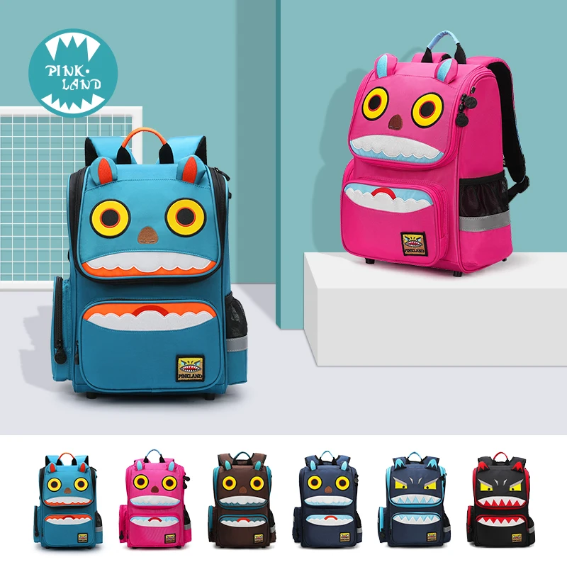 Kdis school bag boy student 1- 3- 4- 6th grade girl 6-12 years old cartoon backpack Protect the spine schoolbag
