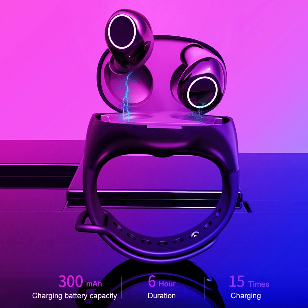 HM50 TWS Спортивный Bluetooth 5,0 браслет беспроводной стерео наушники HiFi наушники