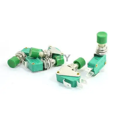 

5pcs Panel Mounting NO+NC SPDT 3 Pin Terminal Green Micro Switch 16A 125/250VAC
