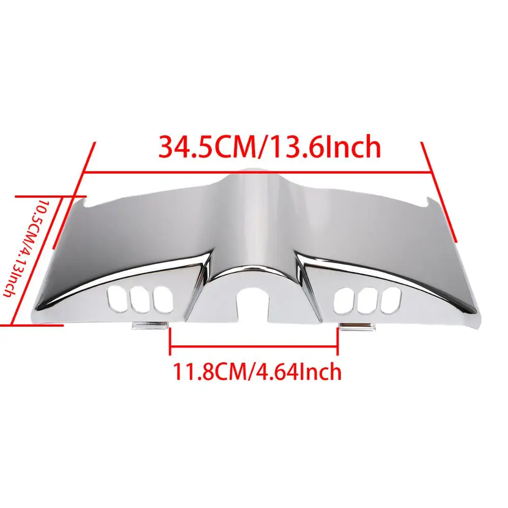 Motorcycle Chrome Instrument Fairing Cover Switch Panel Tri Line Trim For Harley Touring Electra Street Glides