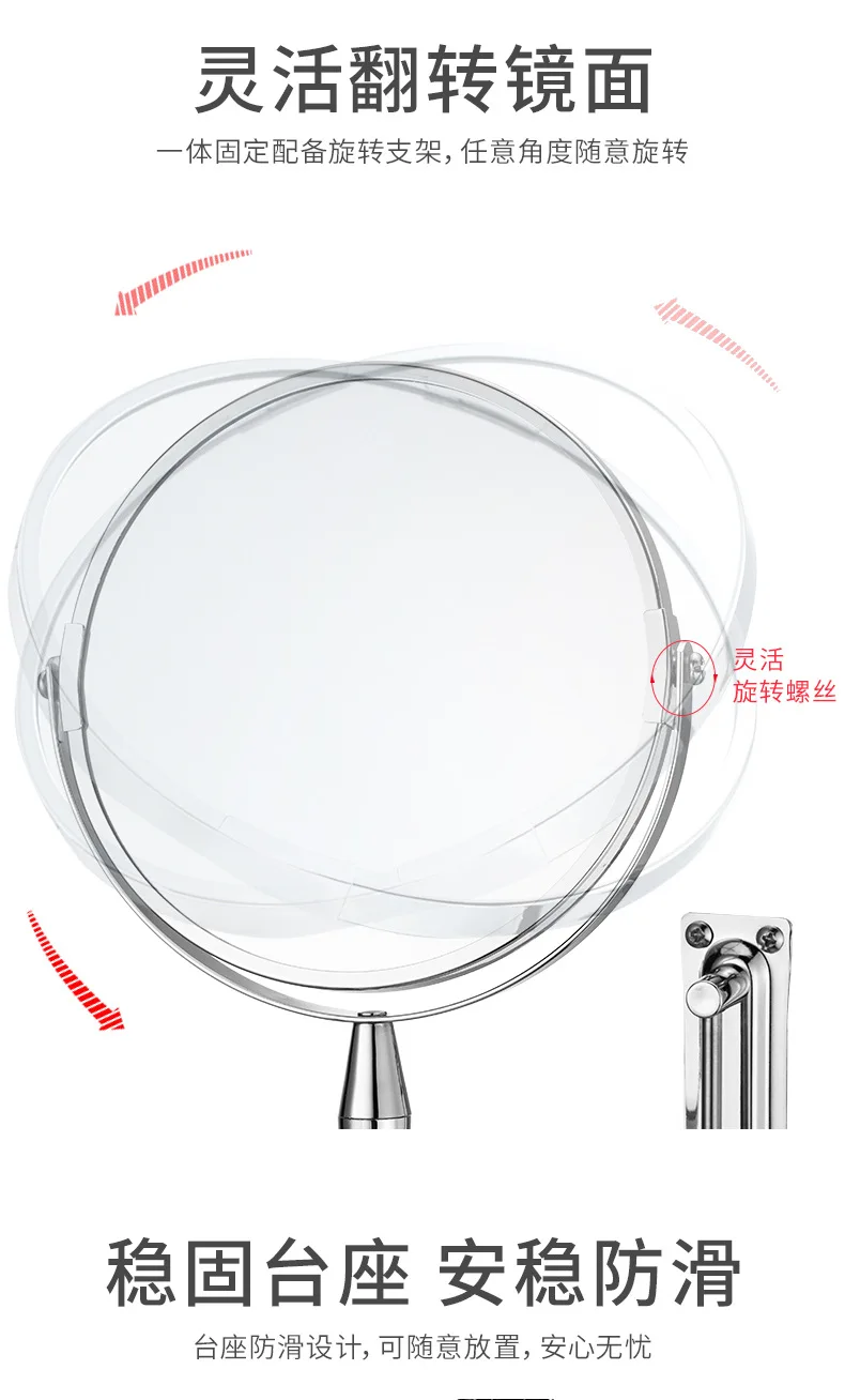 [A Generation of Fat] Wall Mirrors Home Hotel Metal Folding Mirror Fashion Gift Single Side Bathroom Wall-Mounted Aluminum