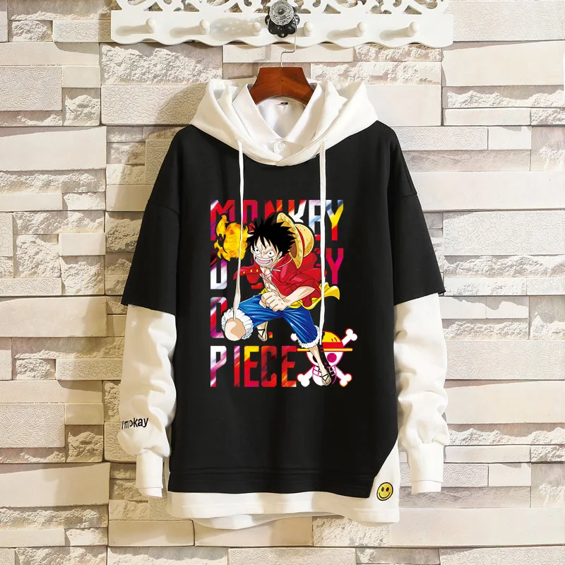 One Piece Luffy Cosplay Anime Kapuzen Sweatshirt Langarm T-Shirt Hoodie Pullover 