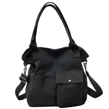 

NEW-Japanese Canvas Bag Simple Small Fresh Sen Female Single Shoulder Diagonal Handbag