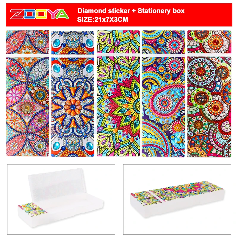 

Diy Special Shaped Diamond Painting 2 Grids Stationery Pencil Box Rhinestones Diamond Embroidery Mandala Storage Case Gifts 8Hz1