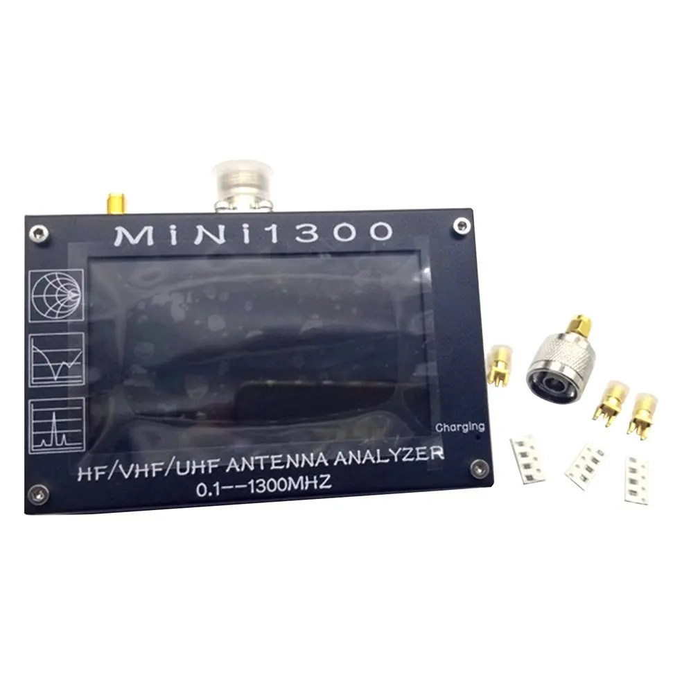 

UV + HF Mini1300 4.3" Touch LCD 0.1-1300MHz 13.GHz HF/VHF/UHF ANT SWR Antenna Analyzer Meter + Rechargeable batery
