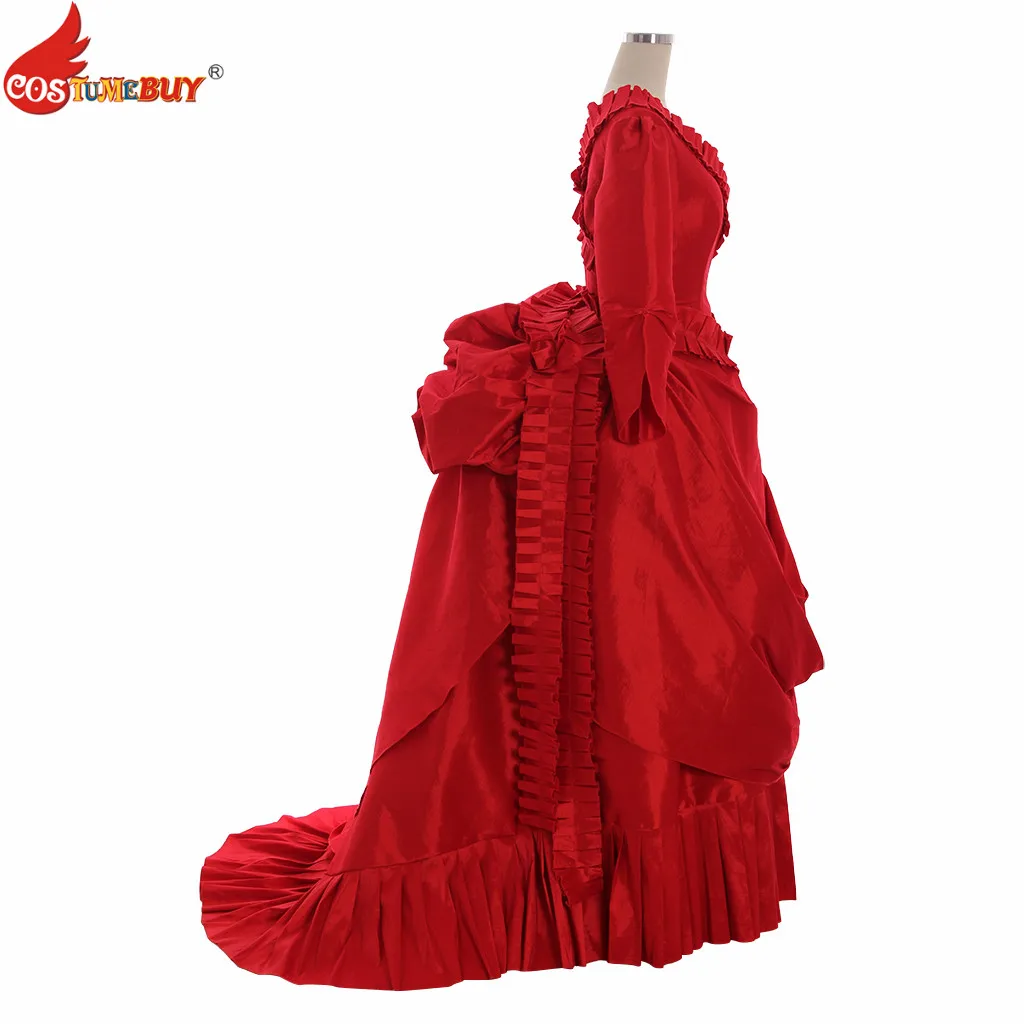 Costumebuy викторианское средневековое рококо готическое Ретро бальное платье Антуанетта женское Королевское Платье принцессы красное роскошное на заказ