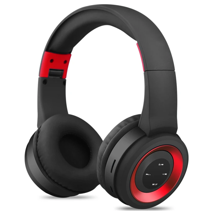 Bluetooth гарнитура наушники Поддержка TF fm-радио для iphone xiaomi компьютер Спорт Bluetooth наушники беспроводные с микрофоном - Цвет: Красный