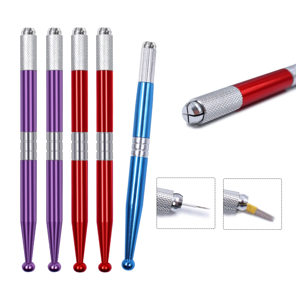

10pcs Tattoo Manual Pen Permanent Makeup Eyebrow Caneta Tebori Microblading Pen for 3D Embroidered Pen Machine