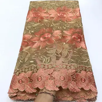

New African 3D Tulle Lace Fabric 2019 High Quality African French Stones Lace Fabric Nigerian Embroidery Tulle French Lace Dress